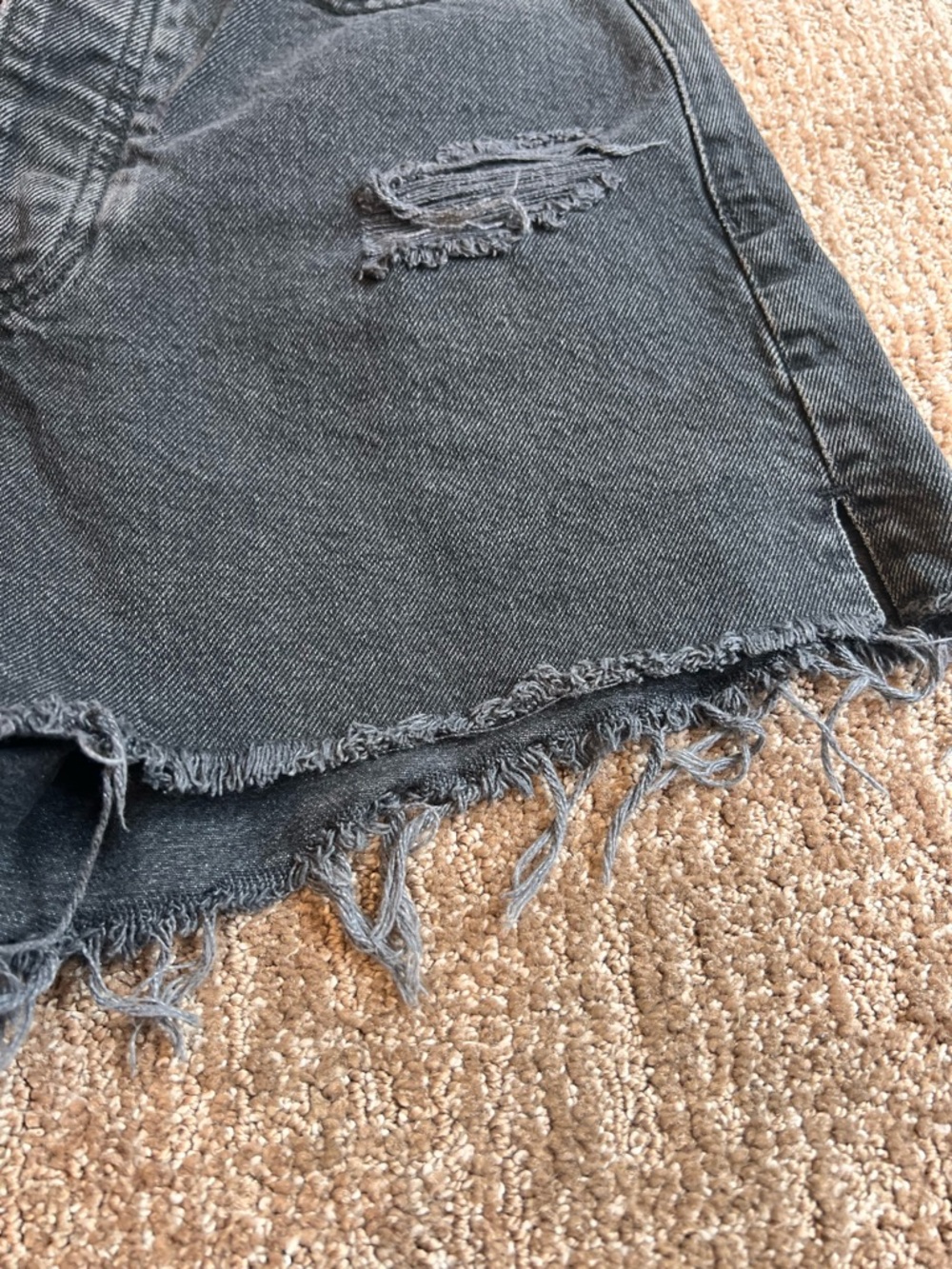 Zara Women’s Black Jean Shorts Distressed Festival Western High Rise 8 - Picture 4 of 8